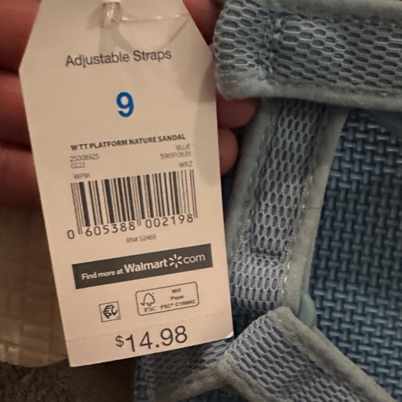 Time and Tru Women's Sandals in Blue and Pink - Picture 6 of 6